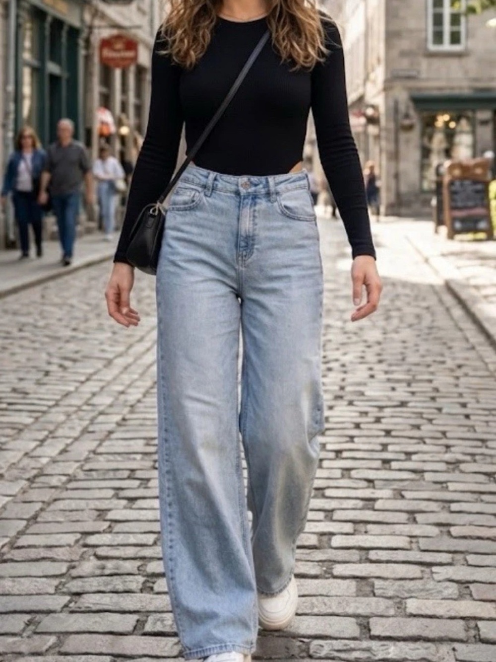 Grace & Lace Light Blue Wide Leg High Waist Jeans size 10 30x32